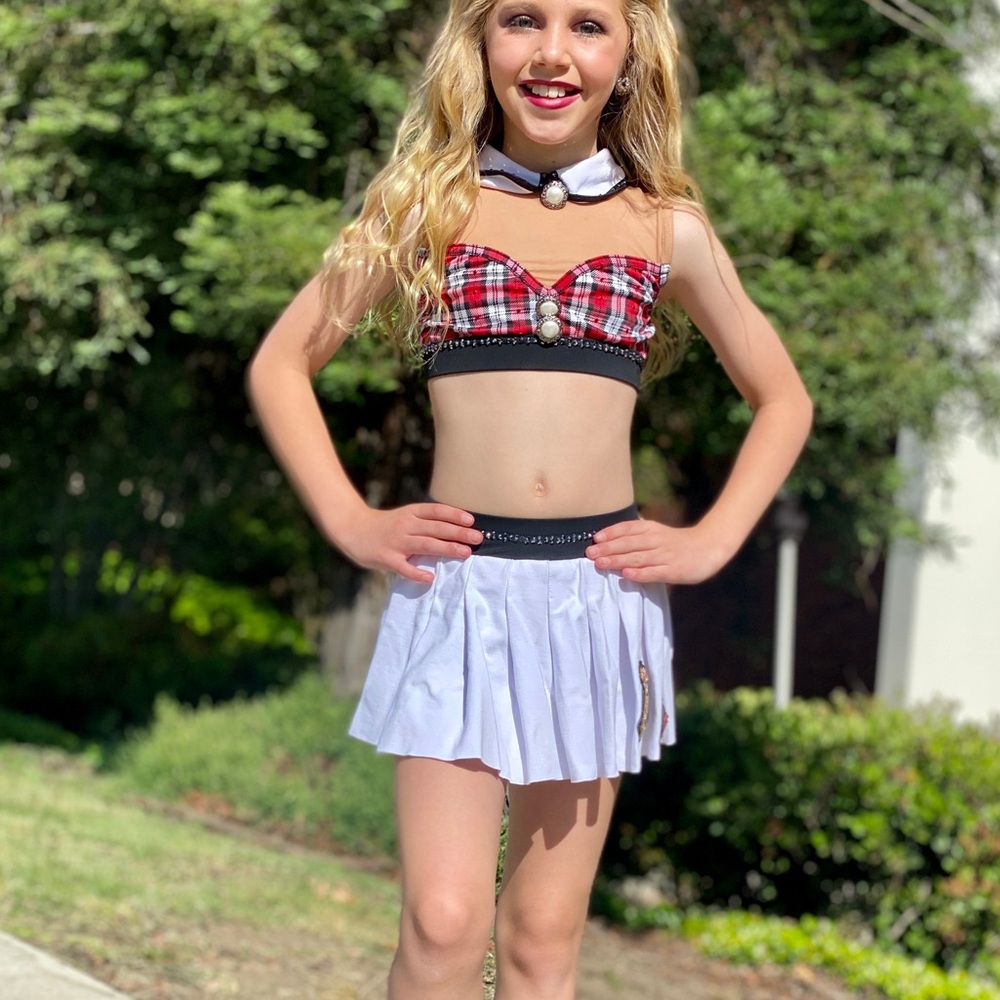 School girl inspired dance costume